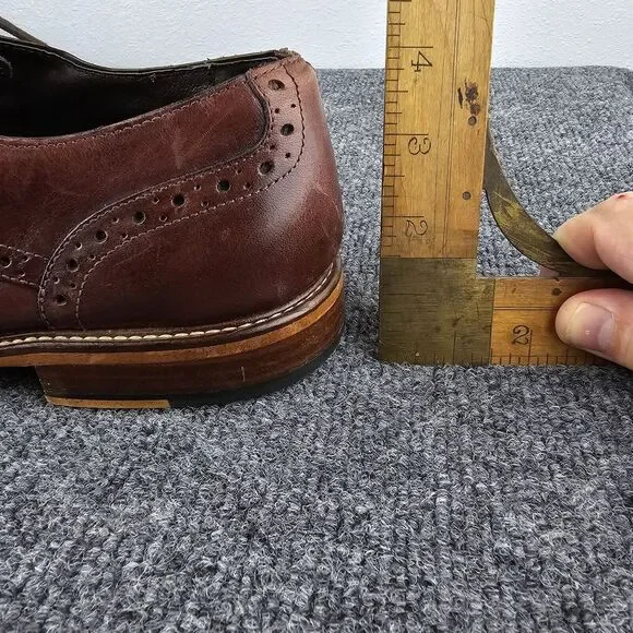 Joseph Abboud Mens Brown Leather Wingtip Derby Dress Shoe Sz 10‎  pre-owned - Picture 13 of 14